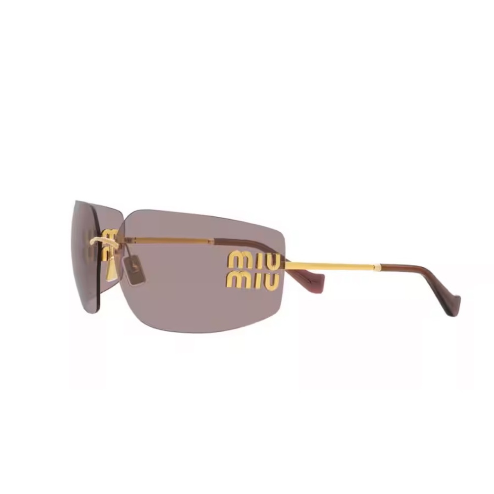 Miu Miu Gold and Brown Sunglasses